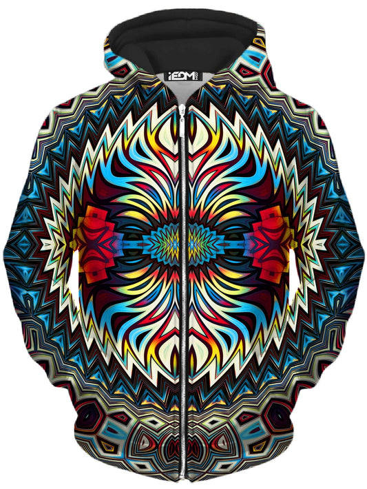 Fire for the Tribe Unisex Zip-Up Hoodie, Glass Prism Studios, | iEDM