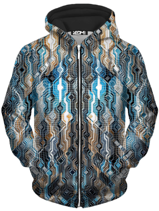 Fractional Data Unisex Zip-Up Hoodie, Glass Prism Studios, | iEDM