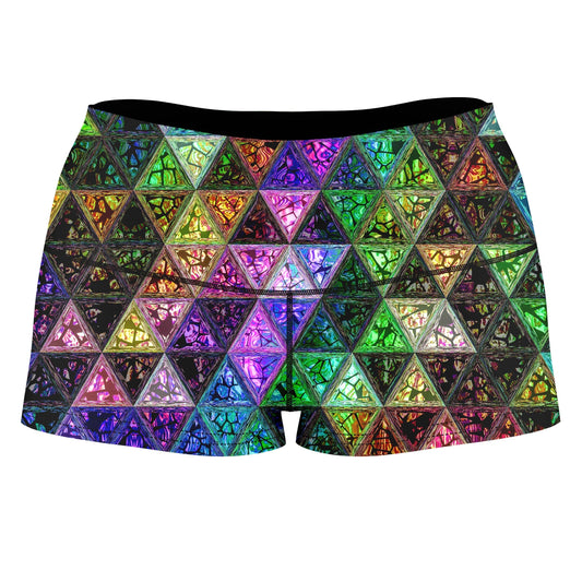 Gem Setter High-Waisted Women's Shorts, Glass Prism Studios, | iEDM