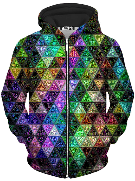 Gem Setter Unisex Zip-Up Hoodie, Glass Prism Studios, | iEDM
