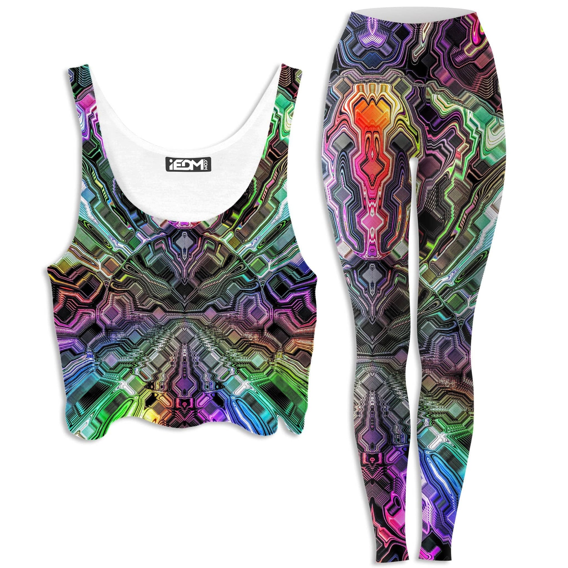 Holographic Storm Crop Top and Leggings Combo, Glass Prism Studios, | iEDM