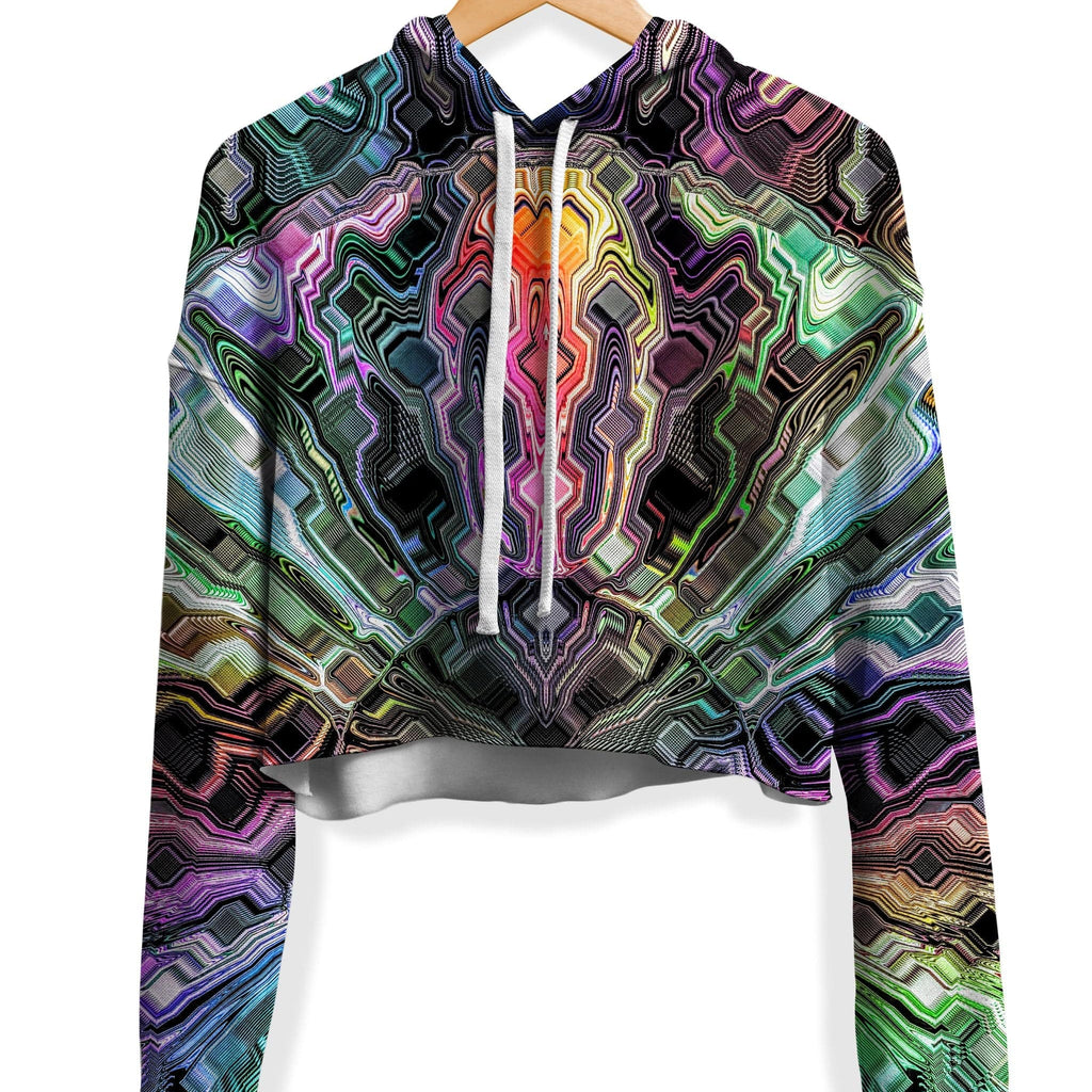 Holographic Storm Fleece Crop Hoodie (Ready To Ship), Ready To Ship, | iEDM