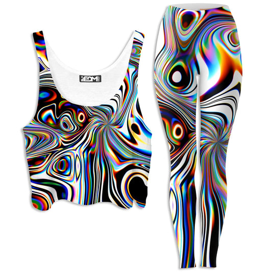 Oil Aura Crop Top and Leggings Combo, Glass Prism Studios, | iEDM