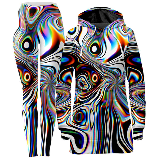 Oil Aura Hoodie Dress and Leggings Combo, Glass Prism Studios, | iEDM
