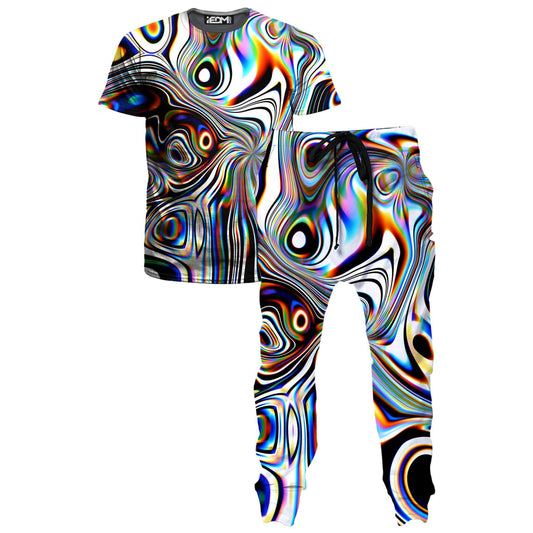 Oil Aura T-Shirt and Joggers Combo, Glass Prism Studios, | iEDM