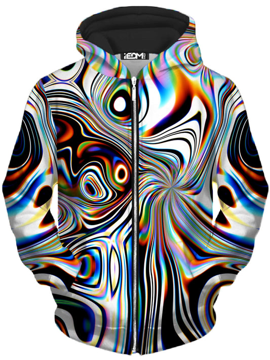 Oil Aura Unisex Zip-Up Hoodie, Glass Prism Studios, | iEDM