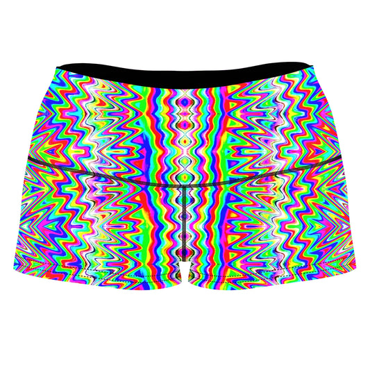 Psy Trip High-Waisted Women's Shorts, Glass Prism Studios, | iEDM