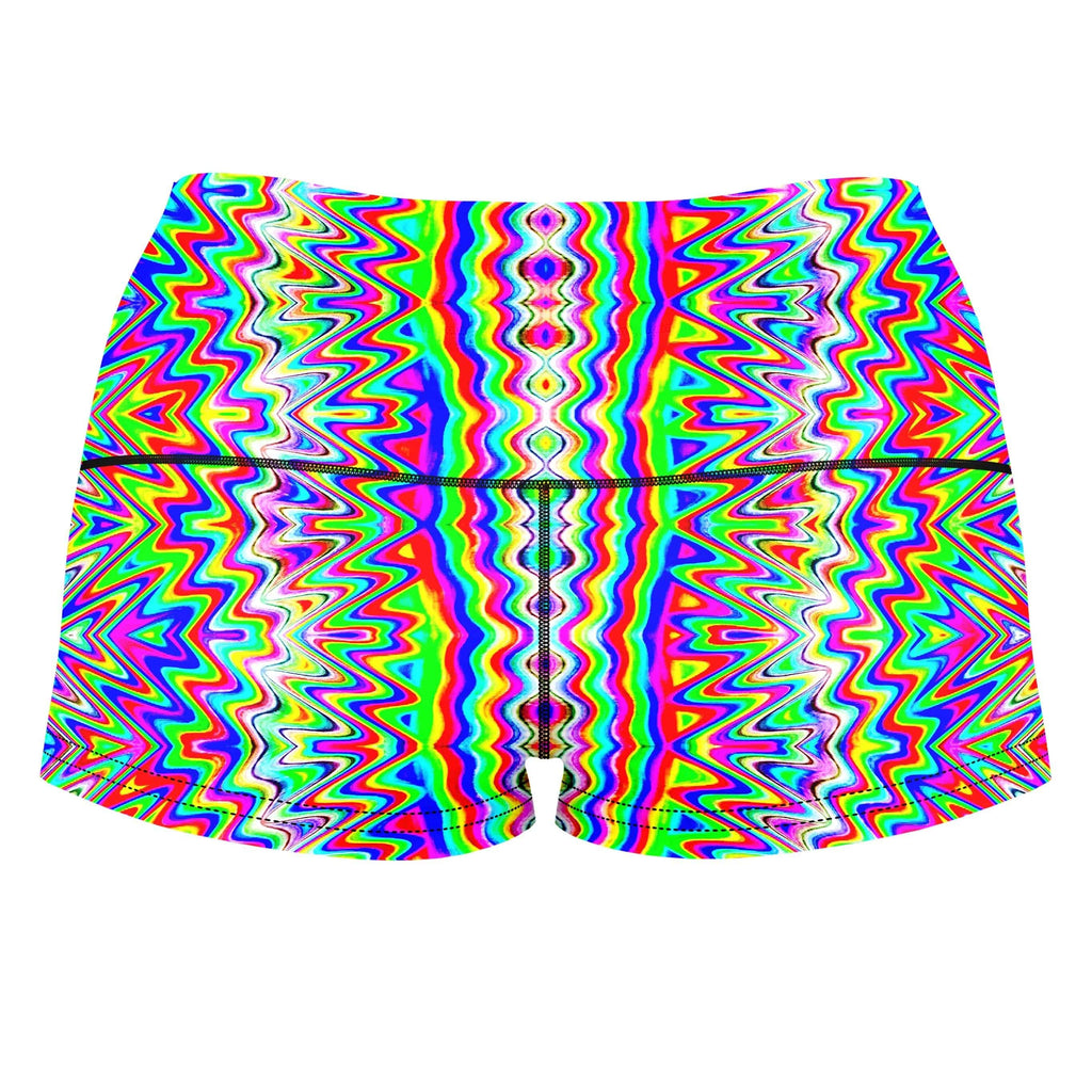 Psy Trip High-Waisted Women's Shorts, Glass Prism Studios, | iEDM