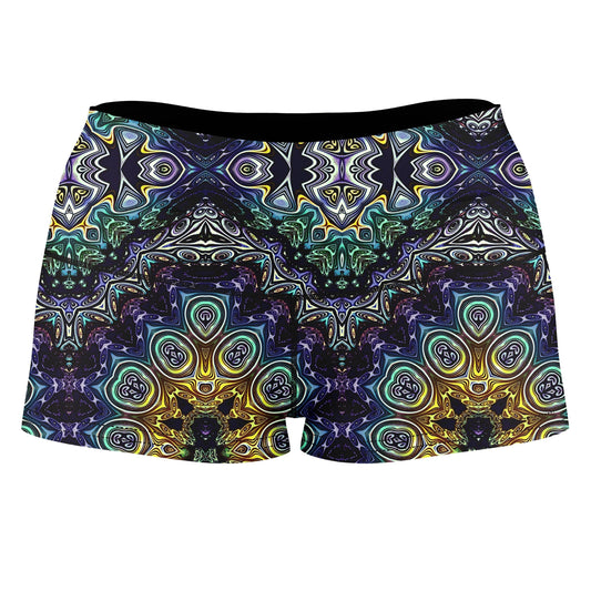Shadow Armor High-Waisted Women's Shorts, Glass Prism Studios, | iEDM