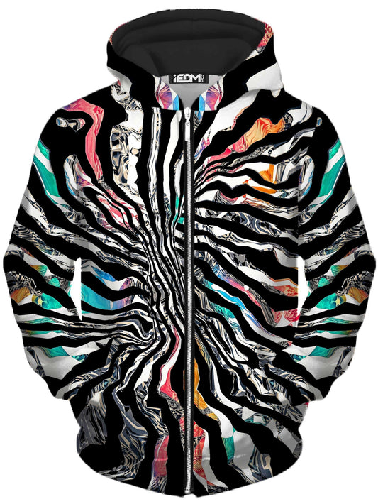Stripped Chaos Unisex Zip-Up Hoodie, Glass Prism Studios, | iEDM
