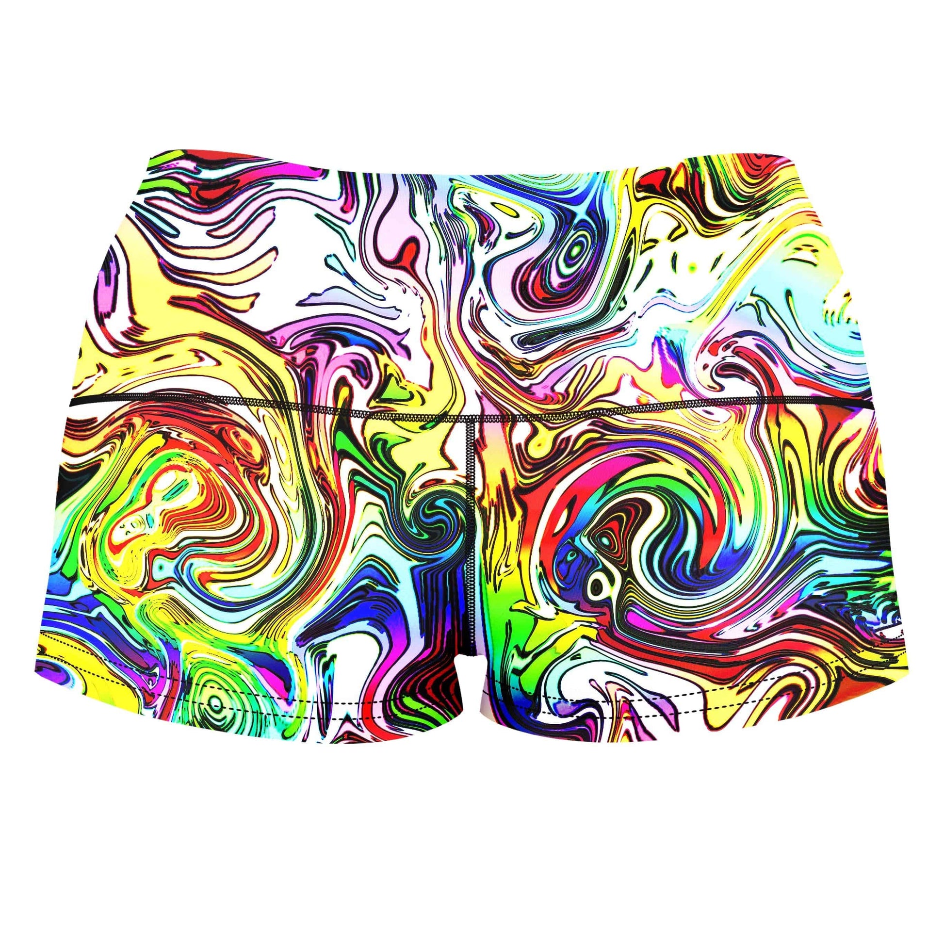 Swirly Gig High-Waisted Women's Shorts, Glass Prism Studios, | iEDM