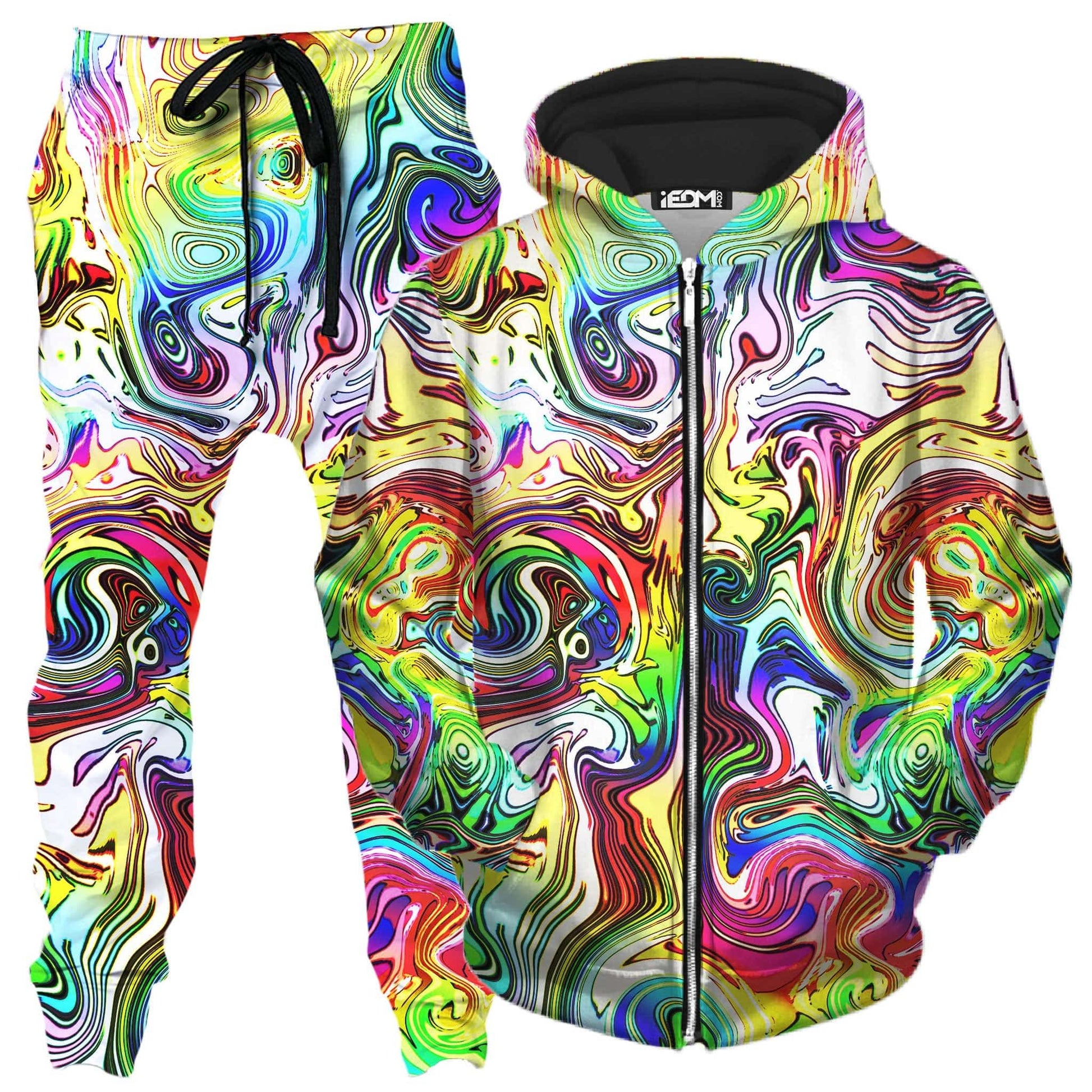 Swirly Gig Zip-Up Hoodie and Joggers Combo, Glass Prism Studios, | iEDM