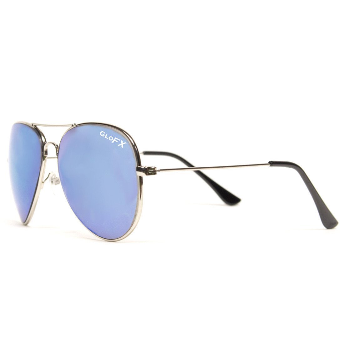 Blue Mirror Metal Pilot Aviator Style Diffraction Glasses, Glasses, | iEDM
