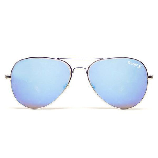 Blue Mirror Metal Pilot Aviator Style Diffraction Glasses – iEDM