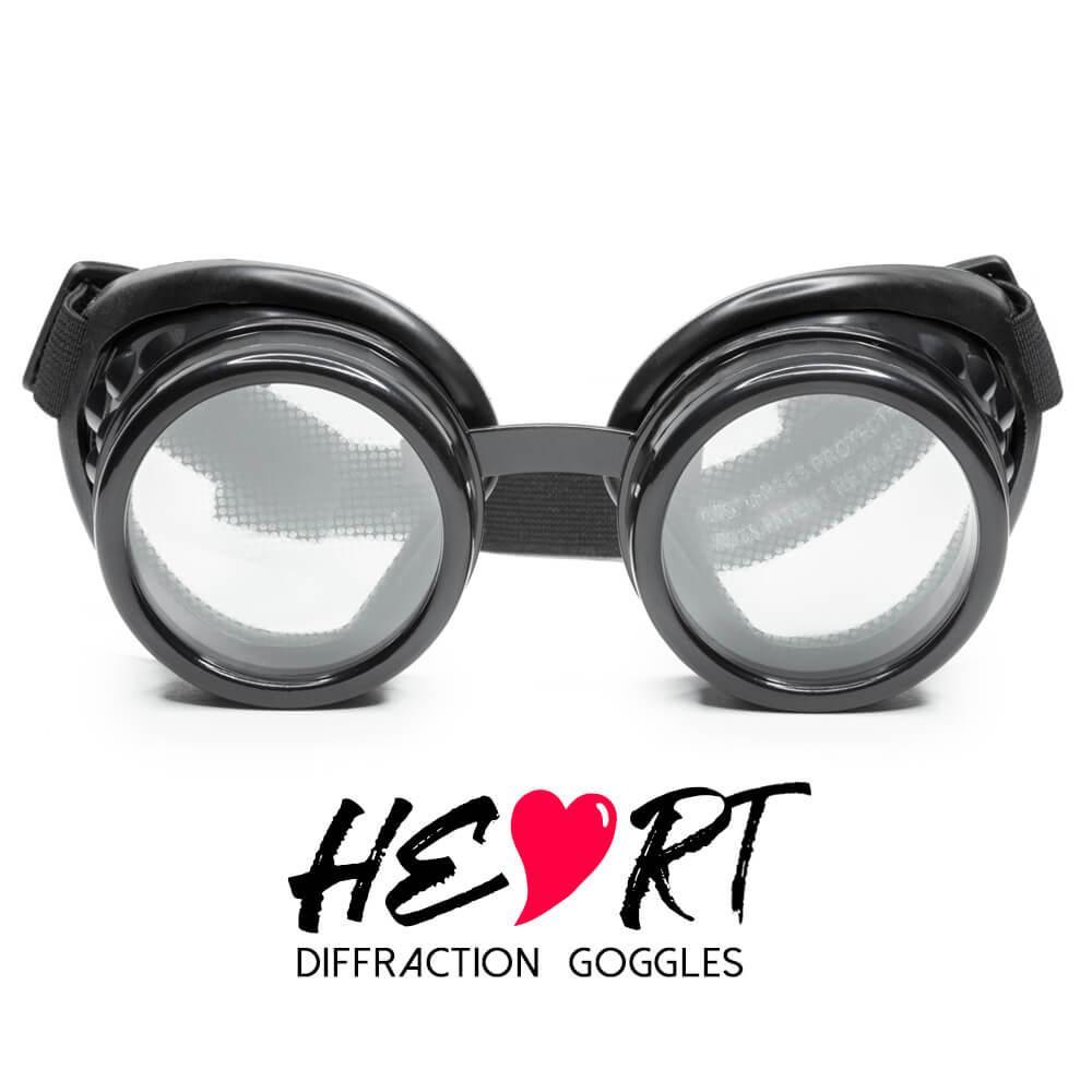 Heart Effect Diffraction Goggles - Black, Goggles, | iEDM