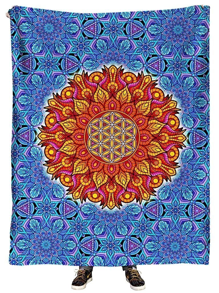 Flower of Life Plush Blanket, Gratefully Dyed, | iEDM