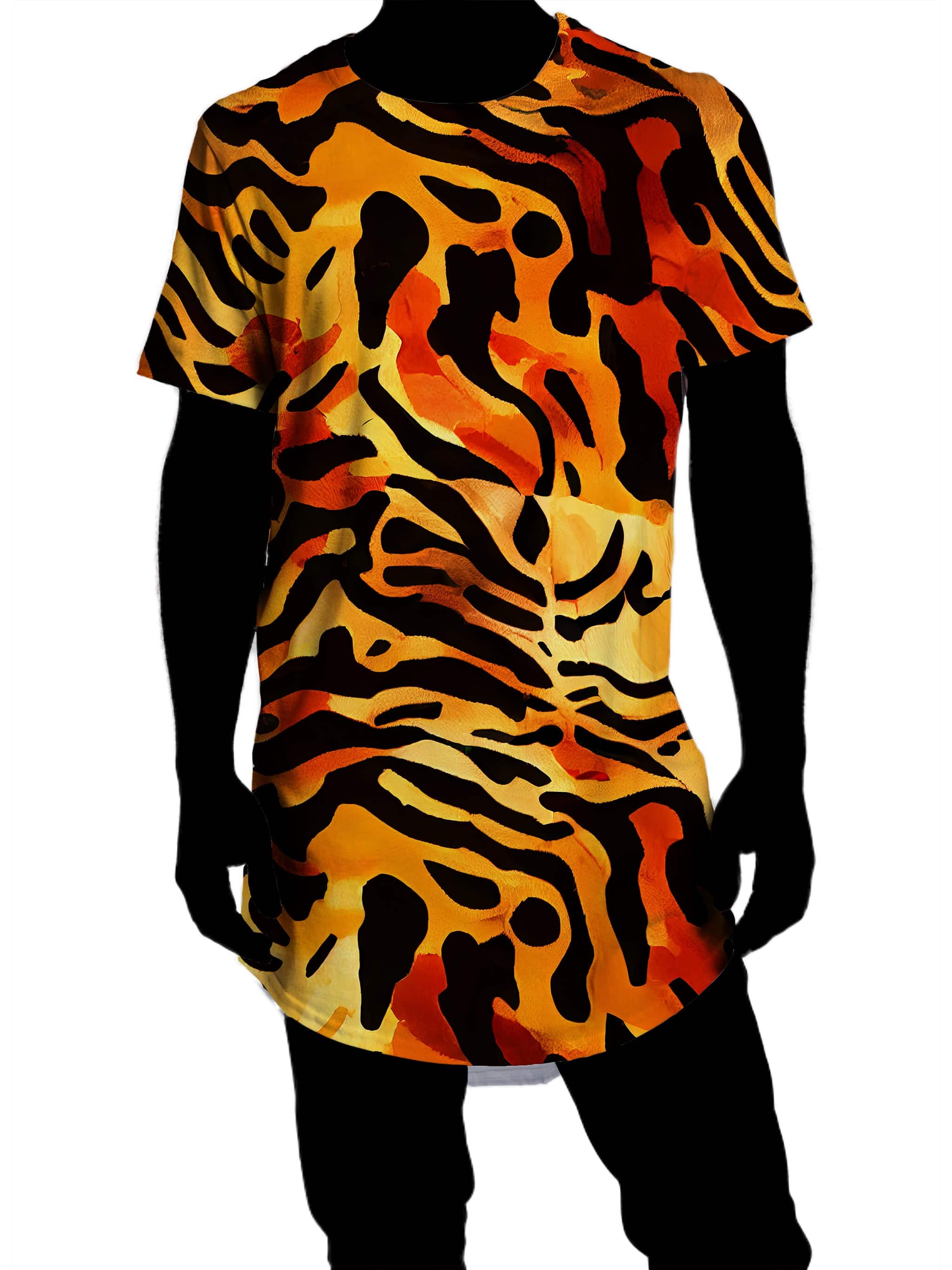 Tiger Camouflage Drop Cut T Shirt iEDM