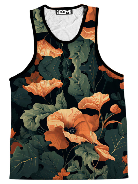Tangerine Floral Men's Tank, iEDM, | iEDM