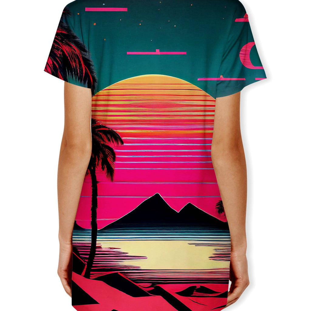 Beach Sunset Drop Cut Unisex T-Shirt, iEDM, | iEDM