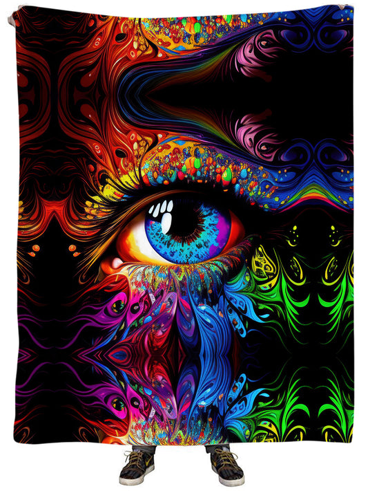 Colorful Eyes Psychedelic Plush Blanket, iEDM, | iEDM
