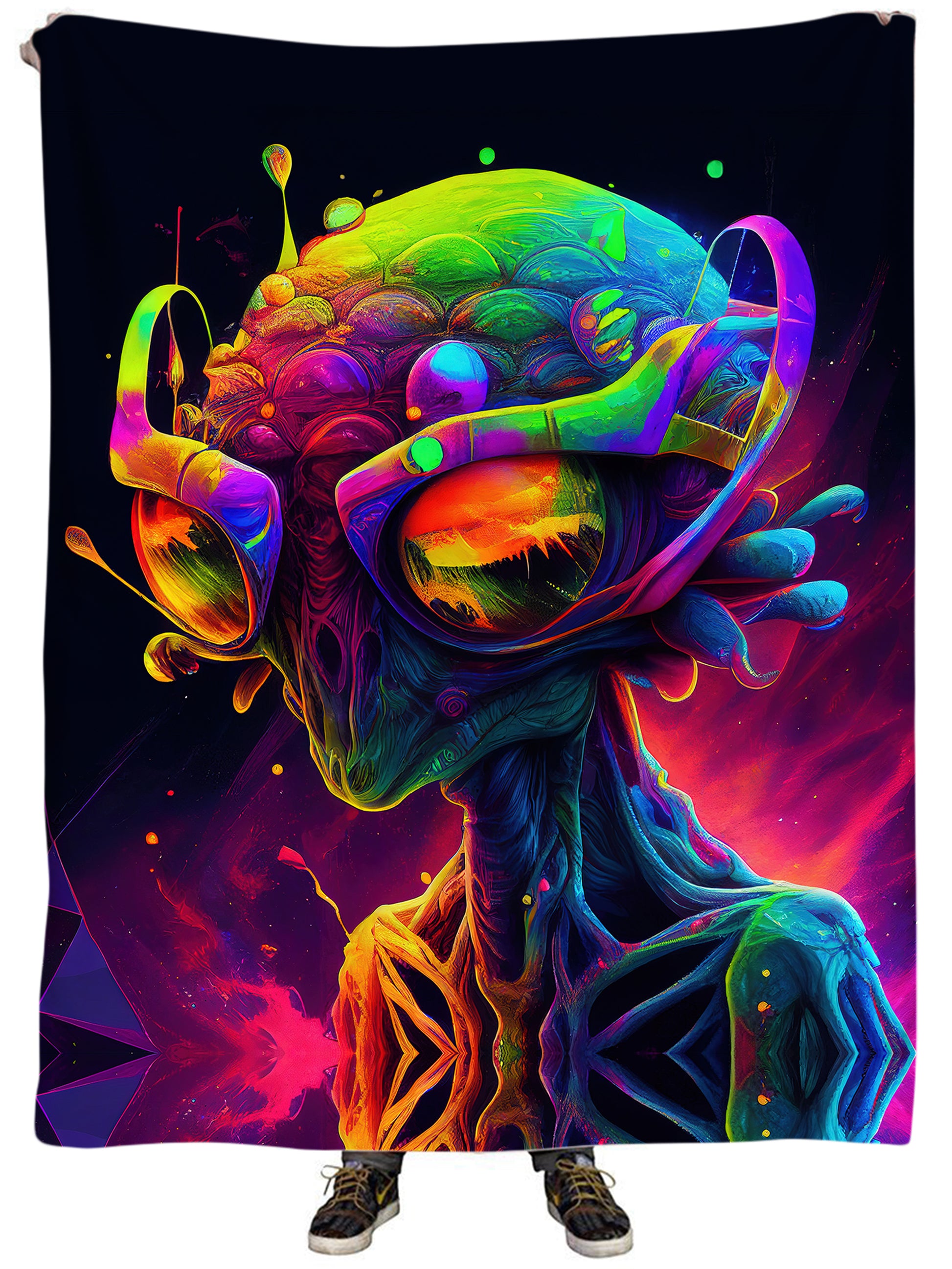 Iedm Psychedelic Hooded Blanket Psychedelic Alien Plush Blanket IEDM