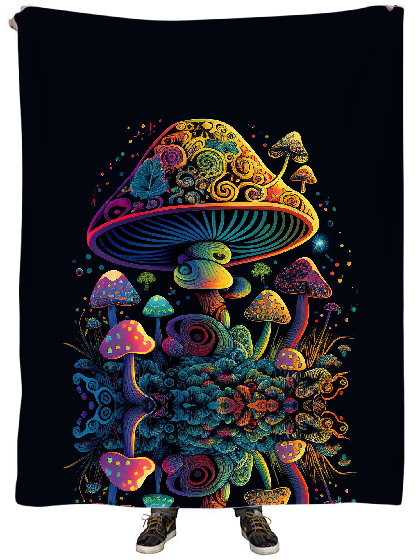 Psychedelic Mushroom Plush Blanket, iEDM, | iEDM