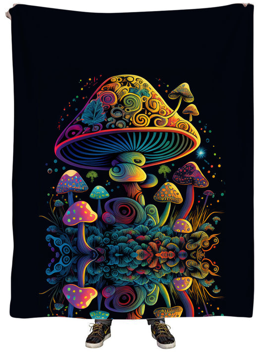 Psychedelic Mushroom Plush Blanket, iEDM, | iEDM