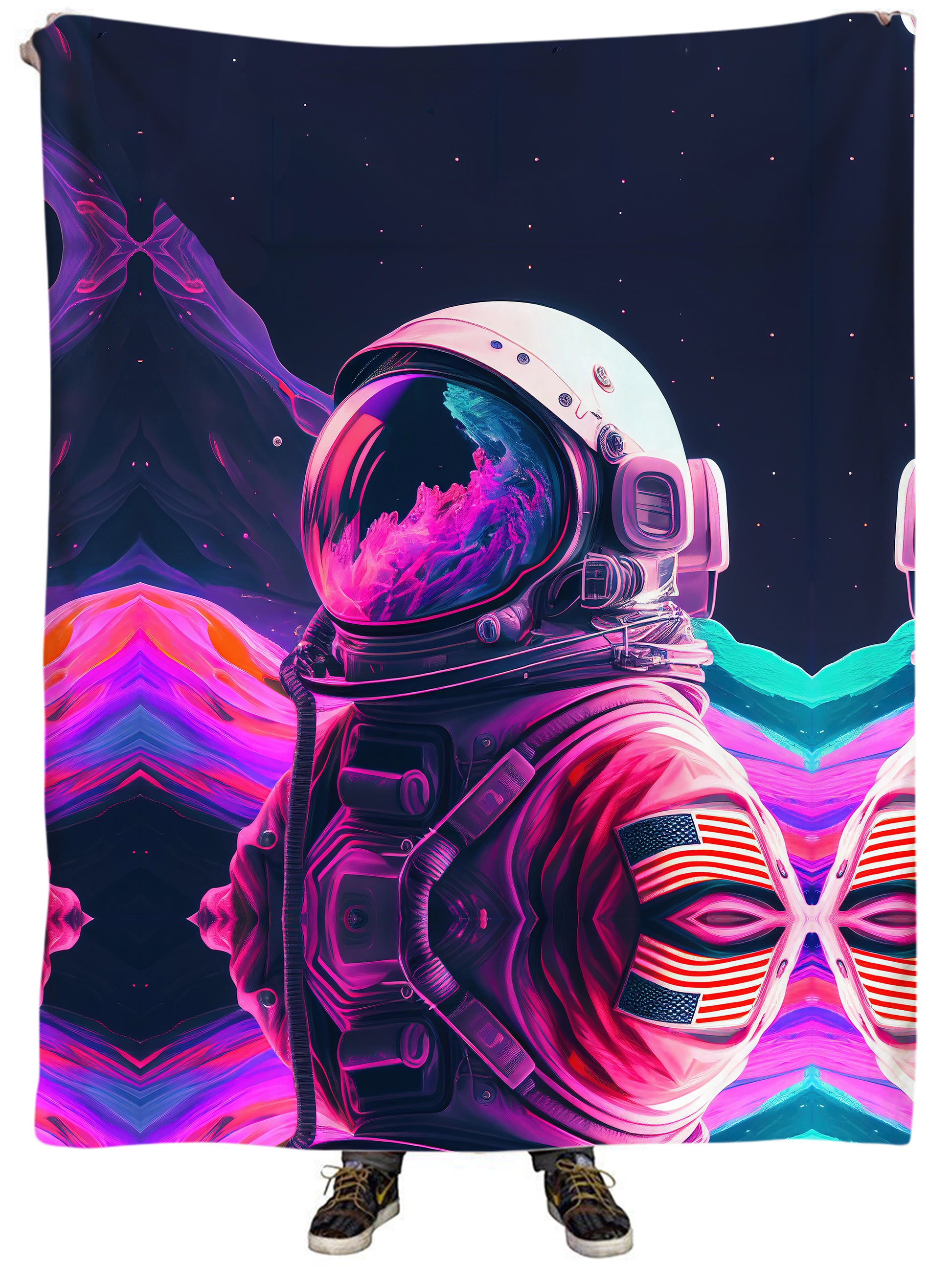 Vaporwave Astronaut 06 Plush Blanket, iEDM, | iEDM
