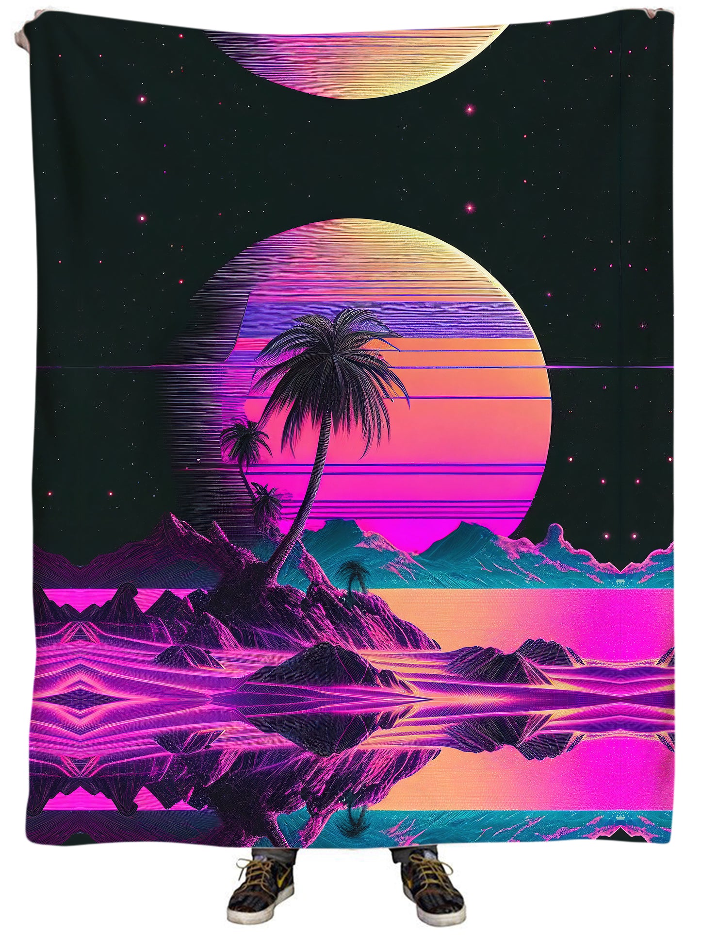 Vaporwave Solar System Plush Blanket, iEDM, | iEDM