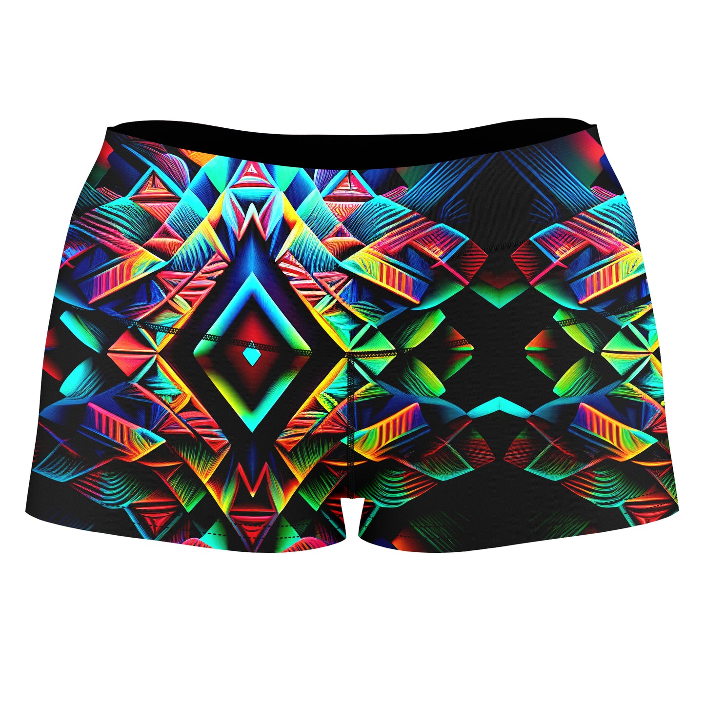 Psychedelic Tribal High-Waisted Women's Shorts, iEDM, | iEDM