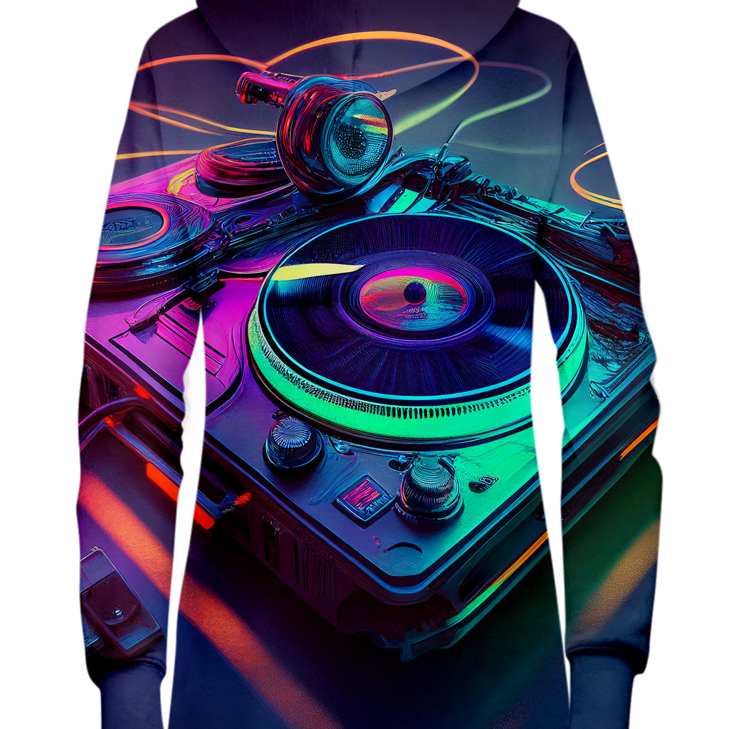 Neon Turntables Hoodie Dress, iEDM, | iEDM