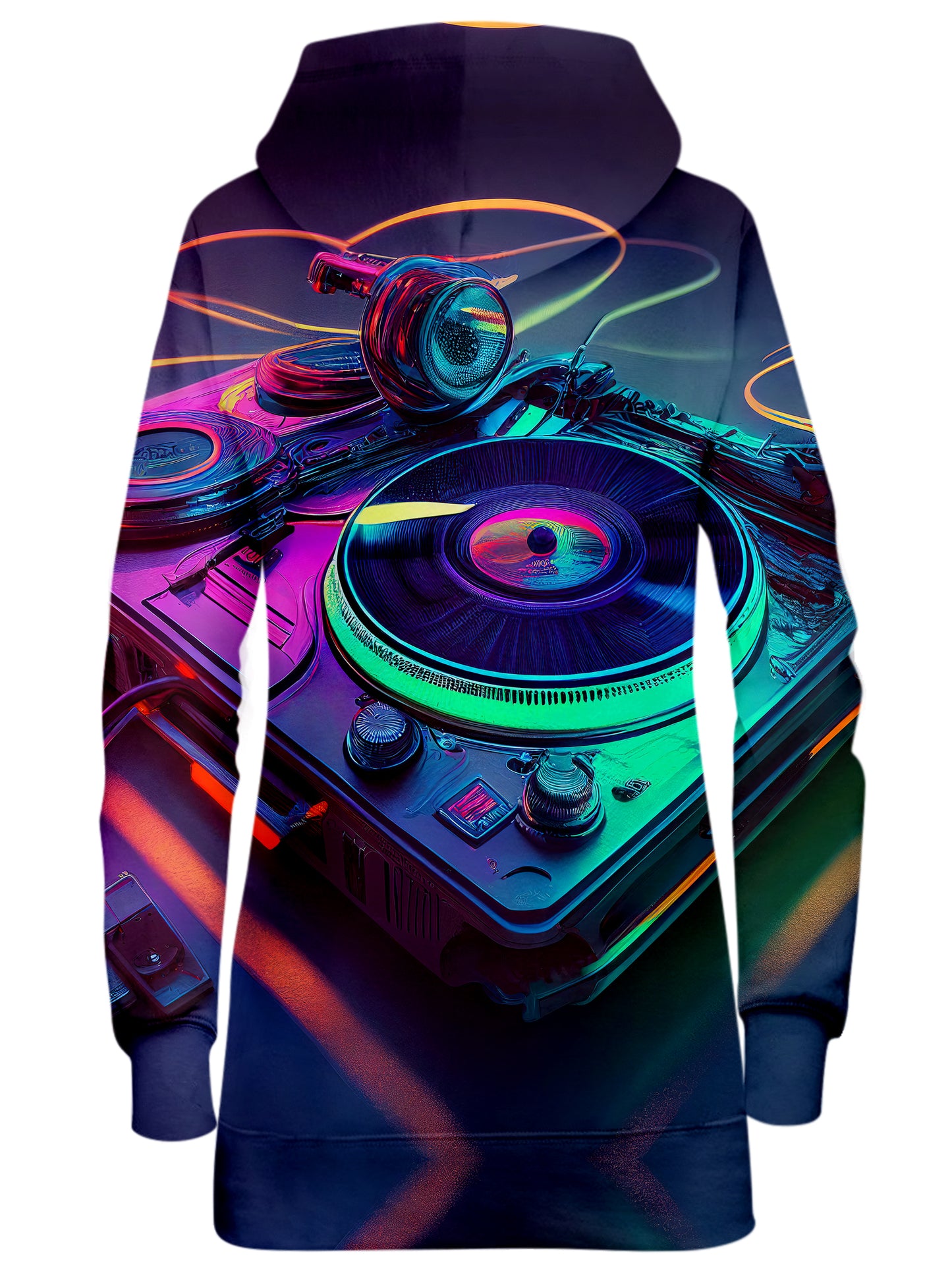 Neon Turntables Hoodie Dress, iEDM, | iEDM
