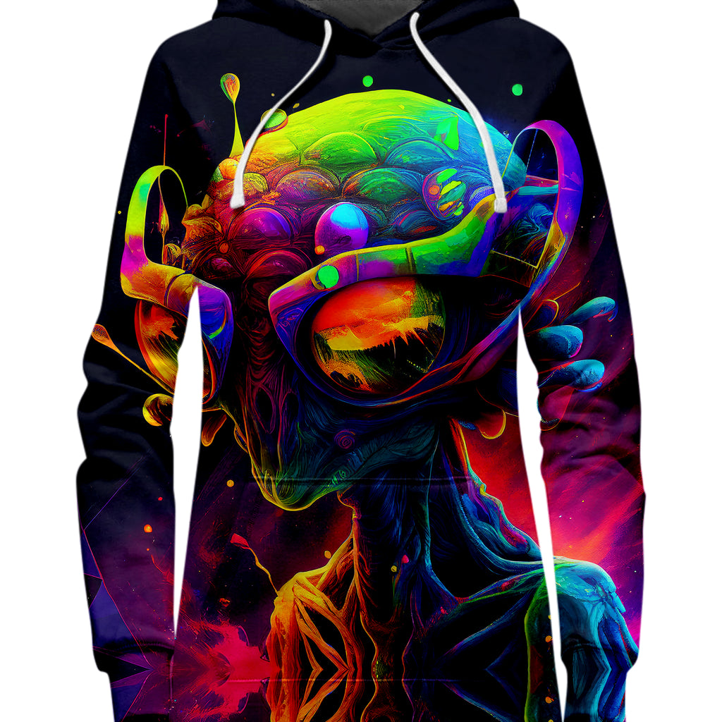 Psychedelic Alien Hoodie Dress and Leggings Combo, iEDM, | iEDM