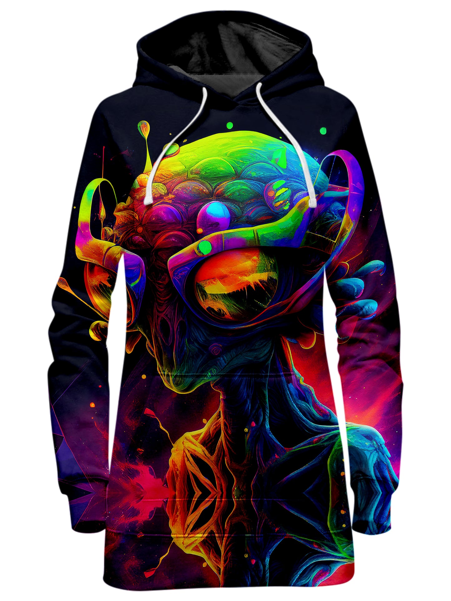 Psychedelic Alien Hoodie Dress and Leggings Combo, iEDM, | iEDM