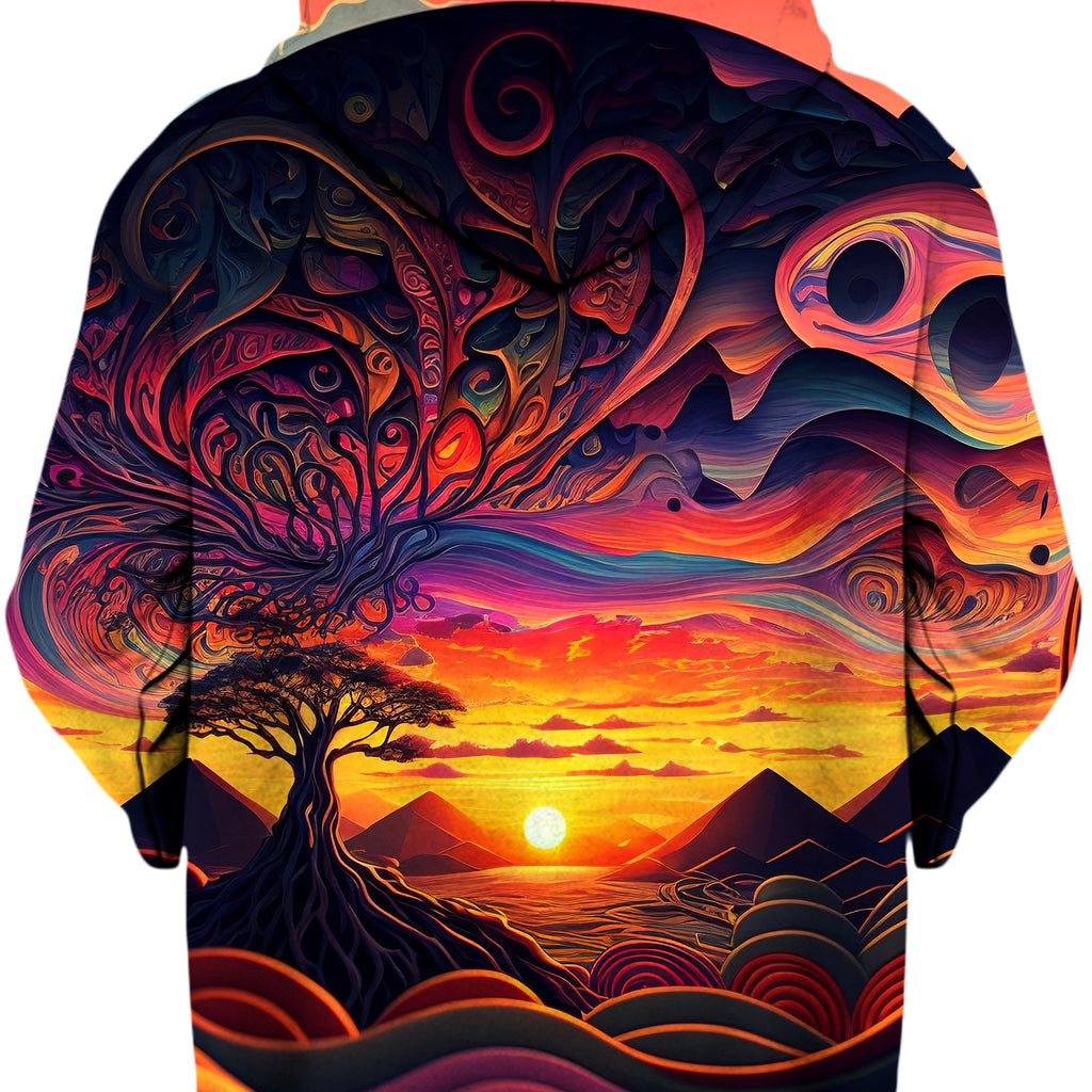 Acid Sunset Unisex Zip-Up Hoodie, iEDM, | iEDM