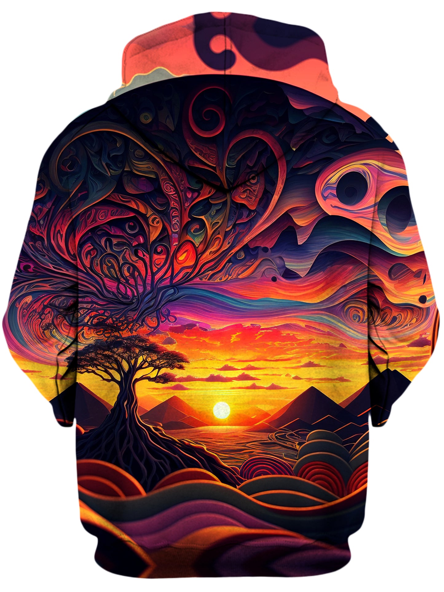 Acid Sunset Unisex Zip-Up Hoodie, iEDM, | iEDM