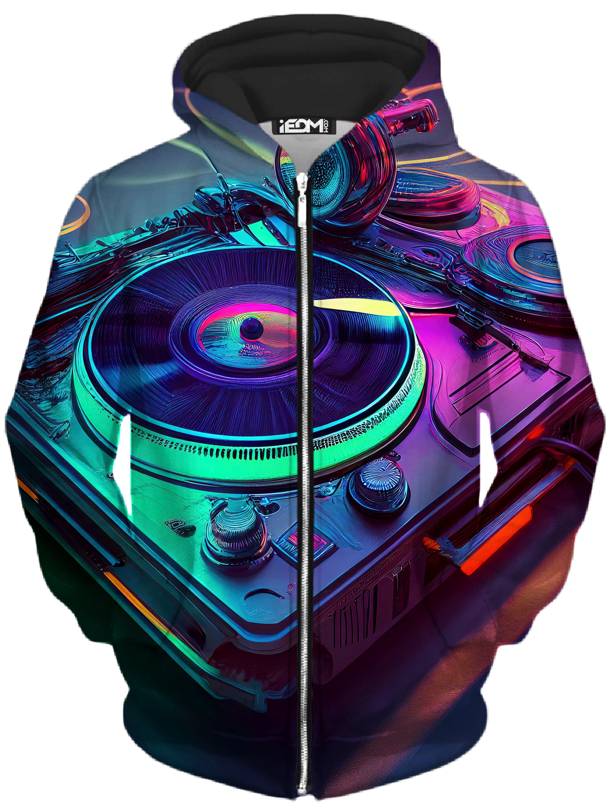 Neon Turntables ZipUp Hoodie and Joggers Combo iEDM