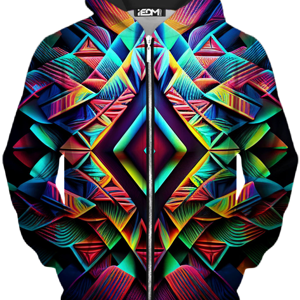 Psychedelic Tribal Zip-Up Hoodie and Joggers Combo, iEDM, | iEDM