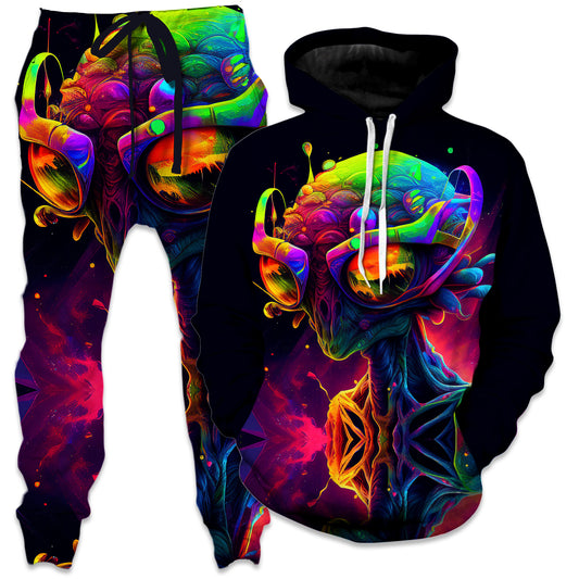 Psychedelic Alien Hoodie and Joggers Combo, iEDM, | iEDM