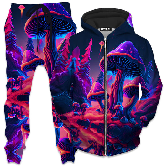 Shroom Trip Zip-Up Hoodie and Joggers Combo, iEDM, | iEDM
