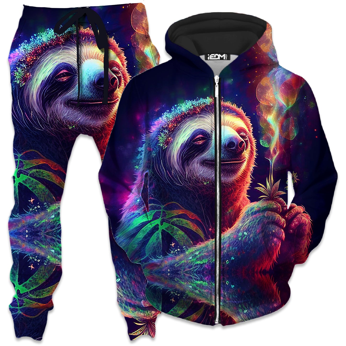 Chill Sloth Zip-Up Hoodie and Joggers Combo, iEDM, | iEDM