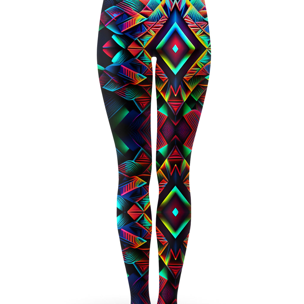Psychedelic Tribal Hoodie Dress and Leggings Combo, iEDM, | iEDM