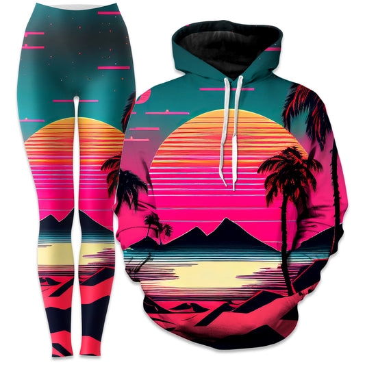 Beach Sunset Hoodie and Leggings Combo, iEDM, | iEDM