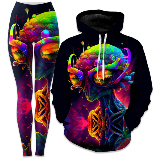 Psychedelic Alien Hoodie and Leggings Combo, iEDM, | iEDM