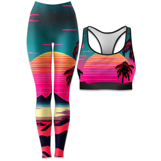 Beach Sunset Rave Bra and Leggings Combo, iEDM, | iEDM