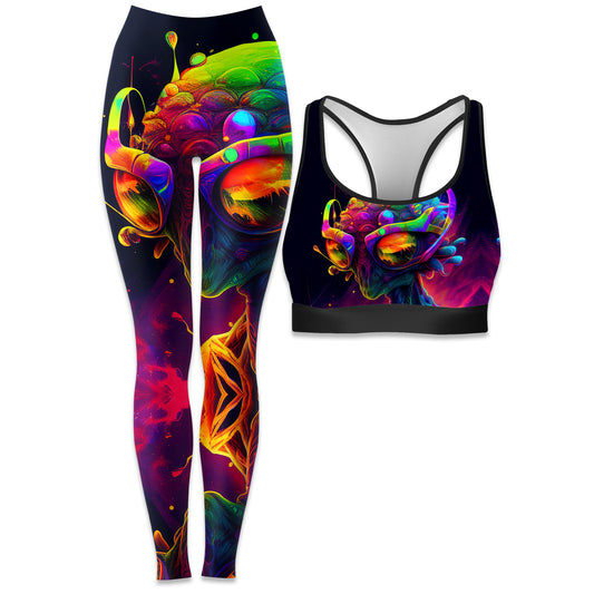 Psychedelic Alien Rave Bra and Leggings Combo, iEDM, | iEDM