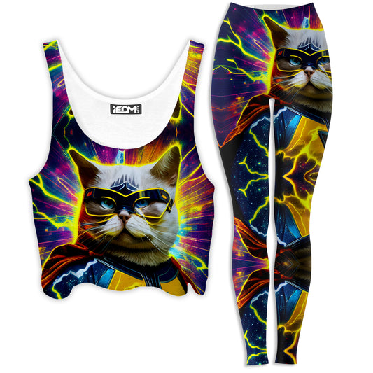 Cat Hero Crop Top and Leggings Combo, iEDM, | iEDM