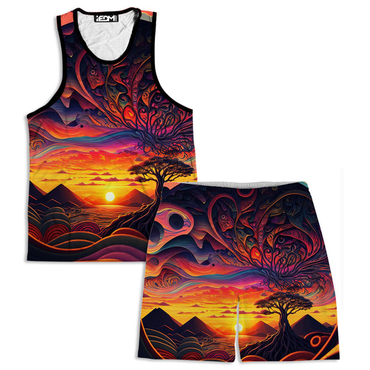 Acid Sunset Men's Tank and Shorts Combo, iEDM, | iEDM