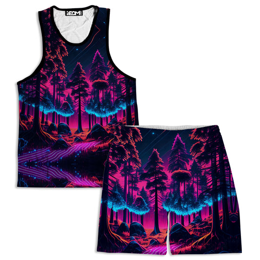 Neon Forest Men's Tank and Shorts Combo, iEDM, | iEDM