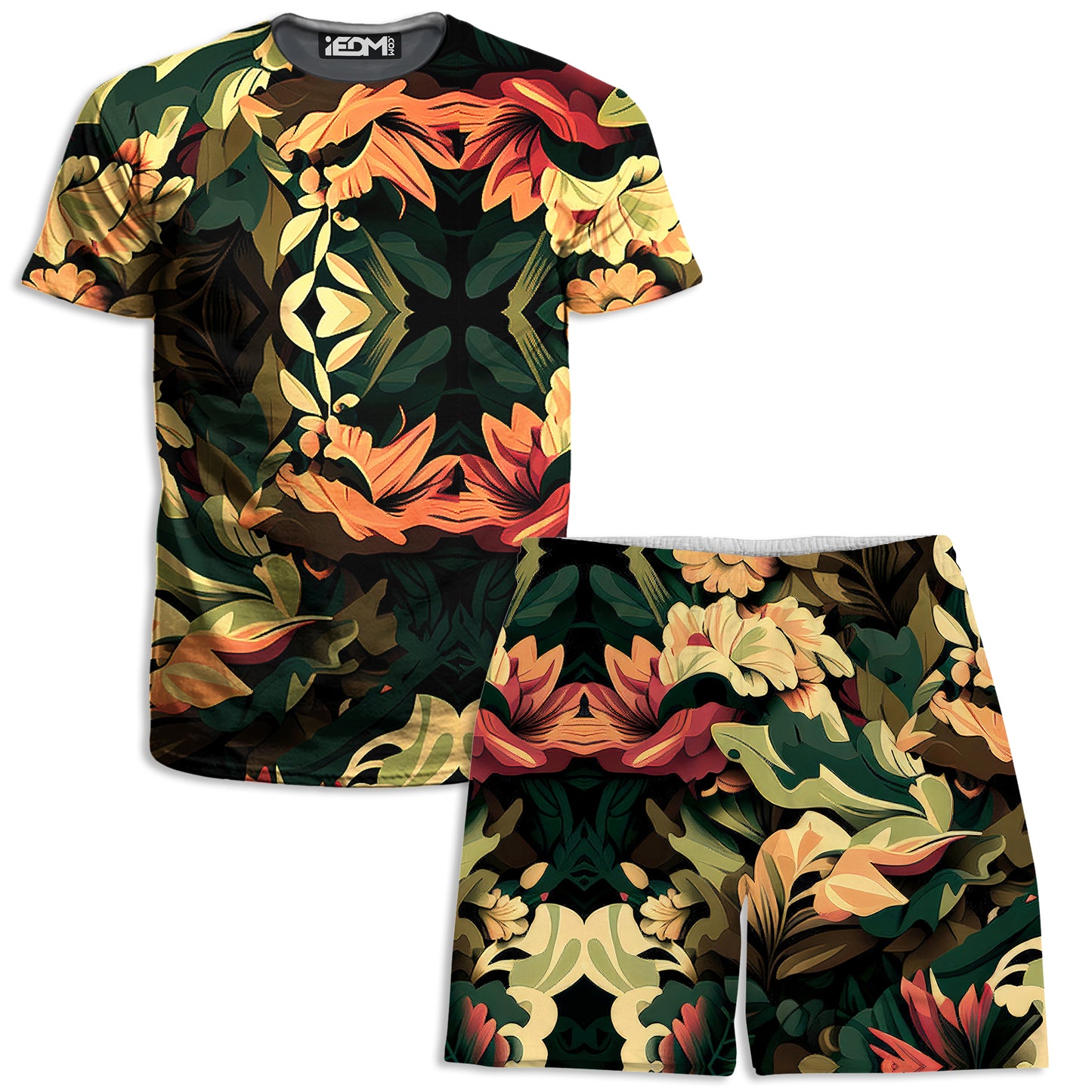 Floral Camo T-Shirt and Shorts Combo, iEDM, | iEDM